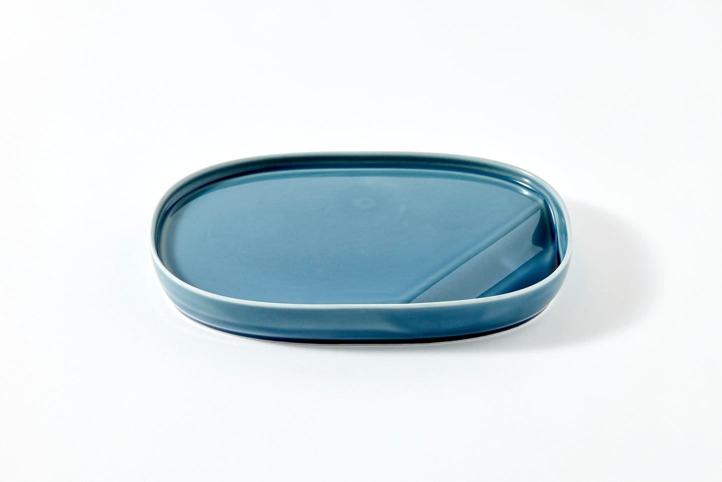 suzuri Plate Oval Navy Blue