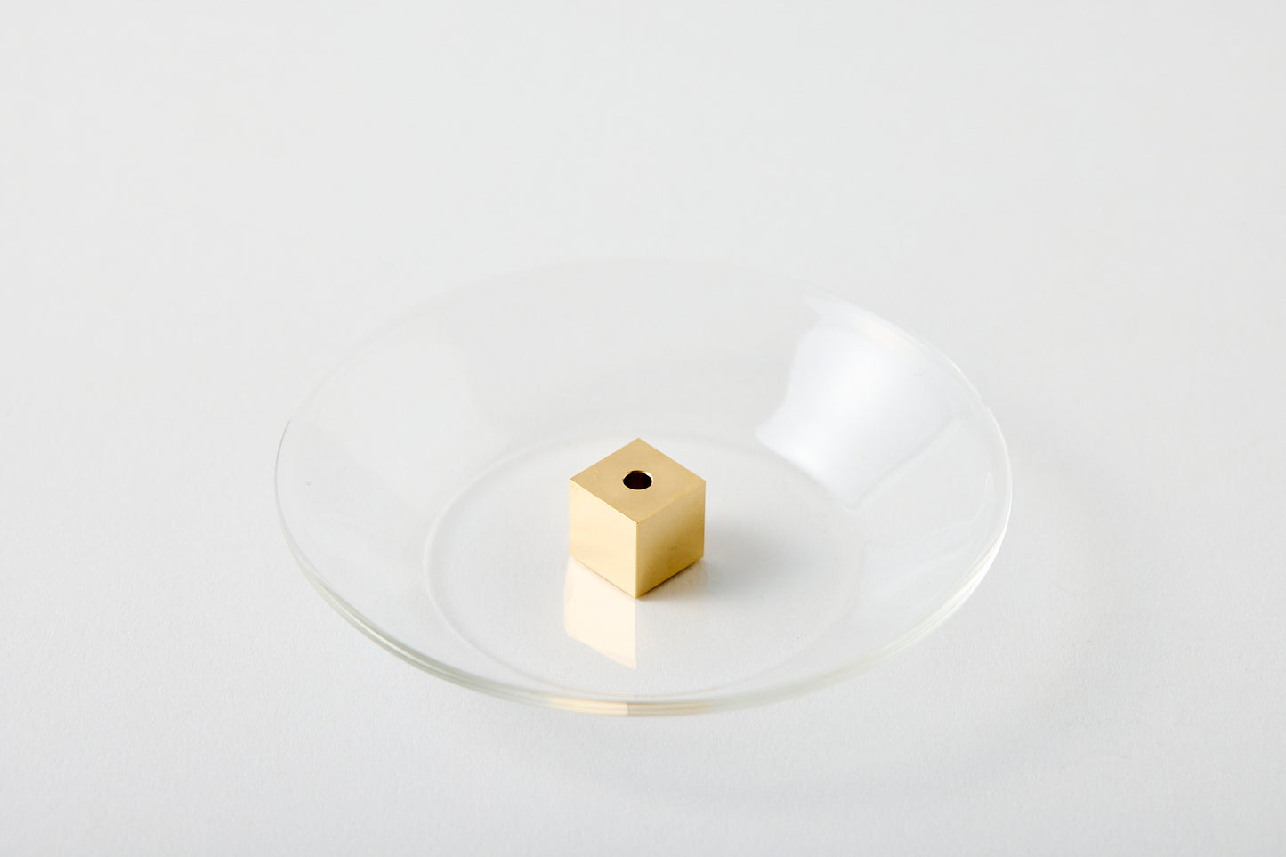 Brass Cube Incense Holder with Glass Plate
