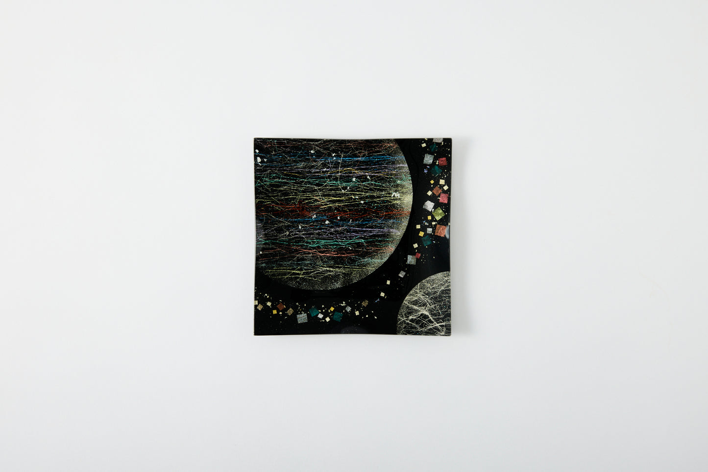 Twin Moons "双子月"–Black with Nanairo – Square Plate