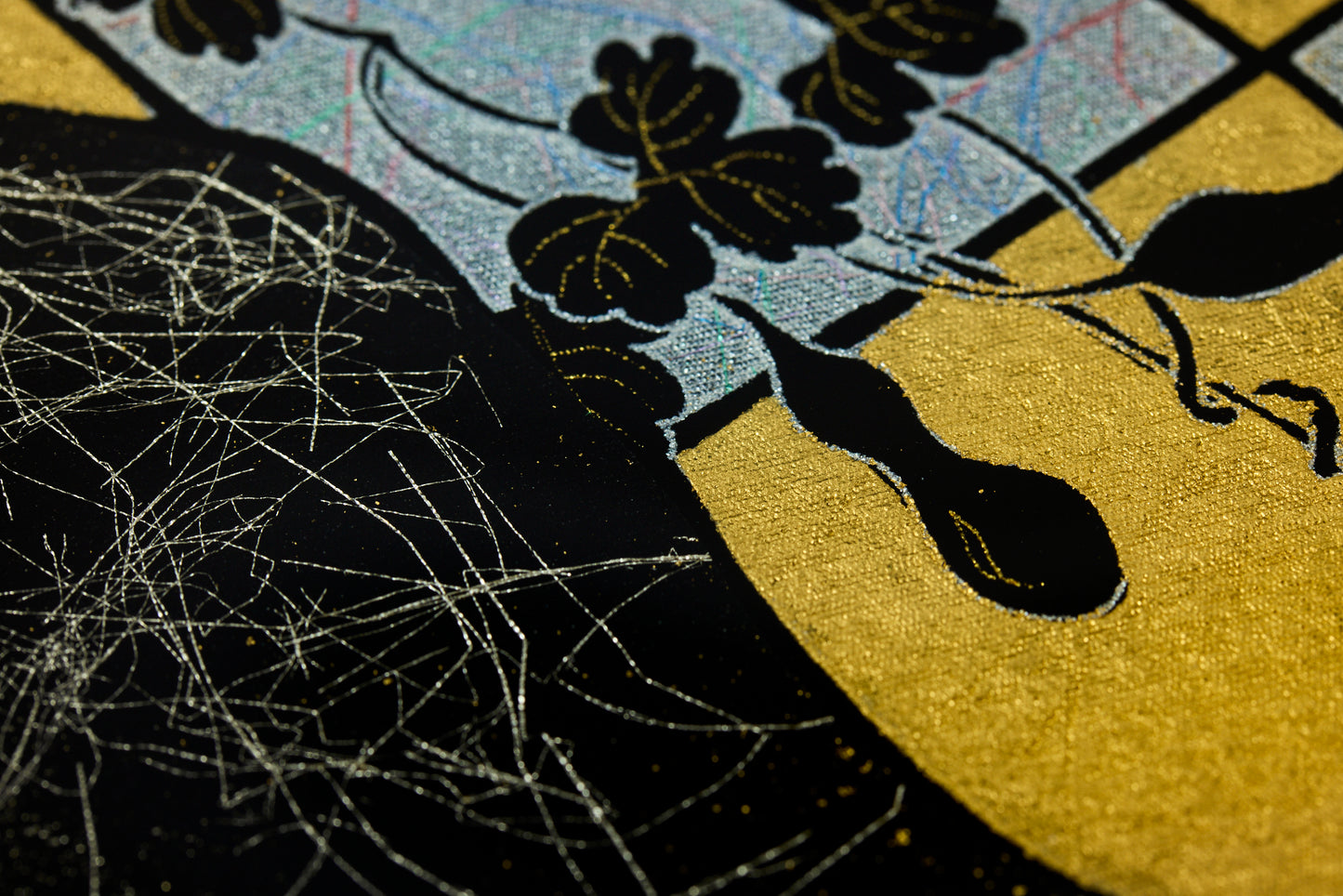 Honkin "本金" Ichimatsu Hyoutan Kuroji "市松瓢箪黒地" Square Plate