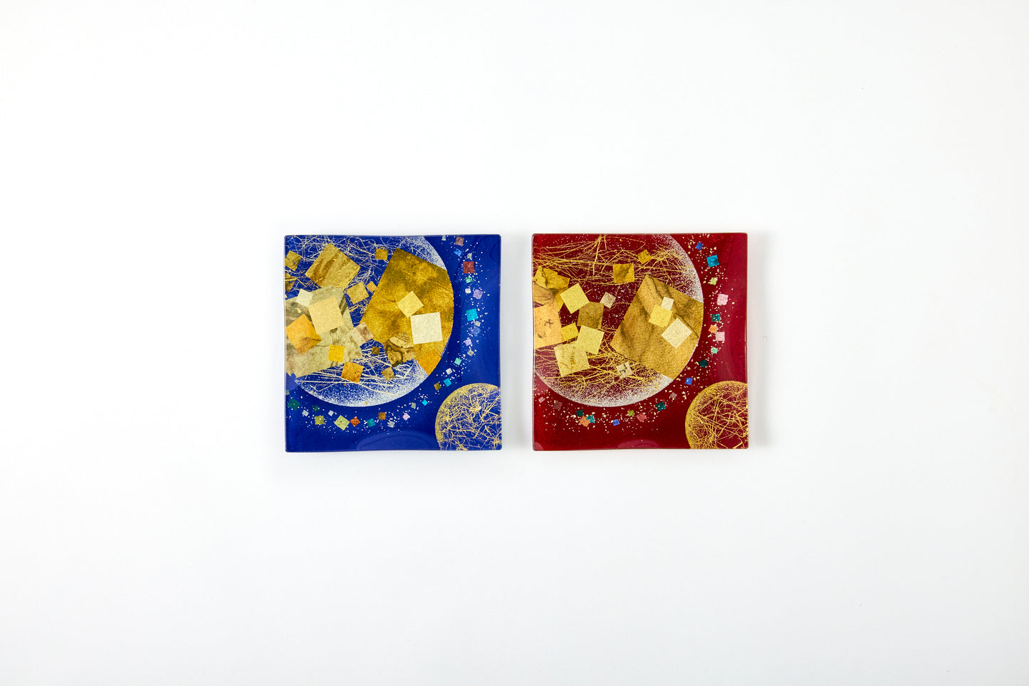 Twin Moons "双子月"– Blue with Yakihaku & Kirihaku Plate