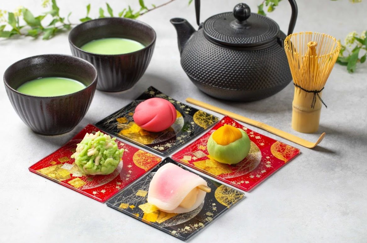 Twin Moons "双子月"–Black with Nanairo – Square Plate