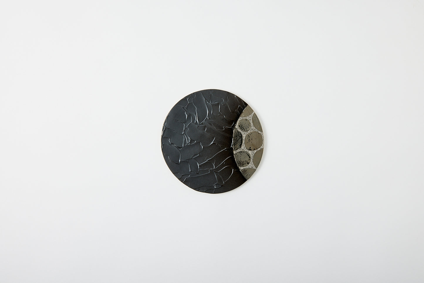 Utage Plate 18cm, Black & Silver, Polka Dots