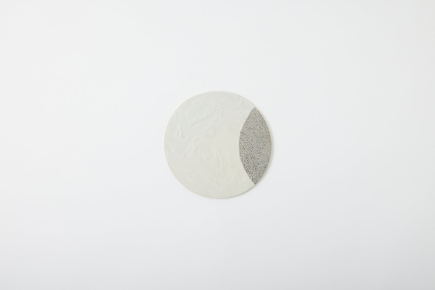 Utage Plate 18cm, White & Silver, Plain