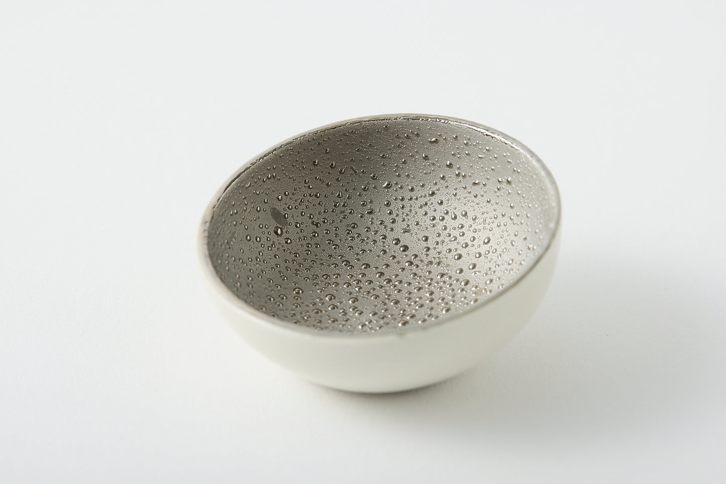 Utage Small Bowl, Round, White & Silver
