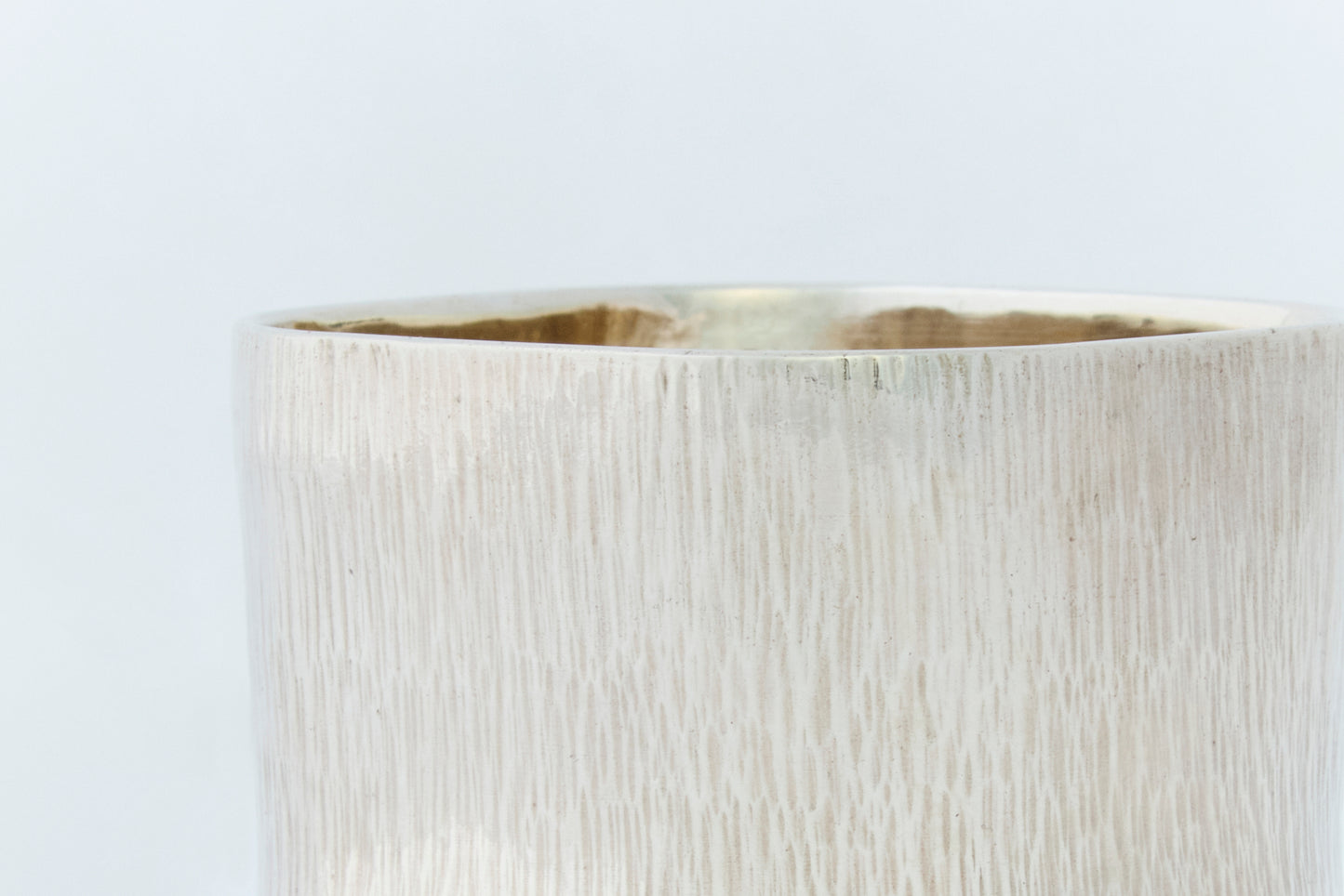 Pure Silver Bamboo-Shaped Sake Vessel