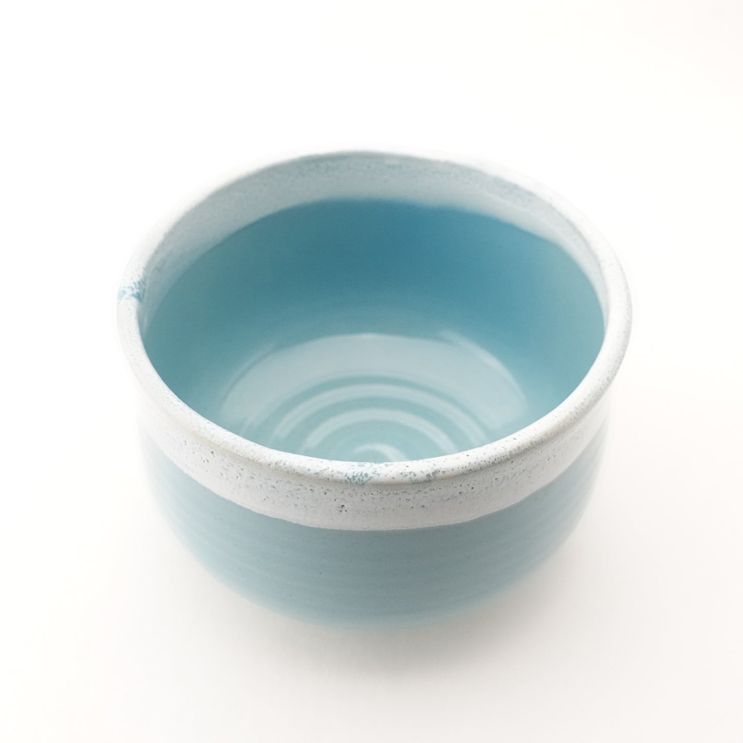 FD Blue Glaze and White Karatsu Drip Nodate Matcha Bowl Hasami Porcelain