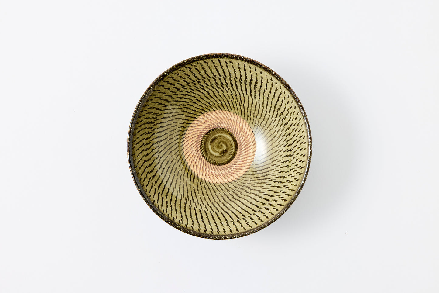 FD Yellow Glaze Tobikanna Mehagi 5.5-inch Flat Bowl Hasami Porcelain