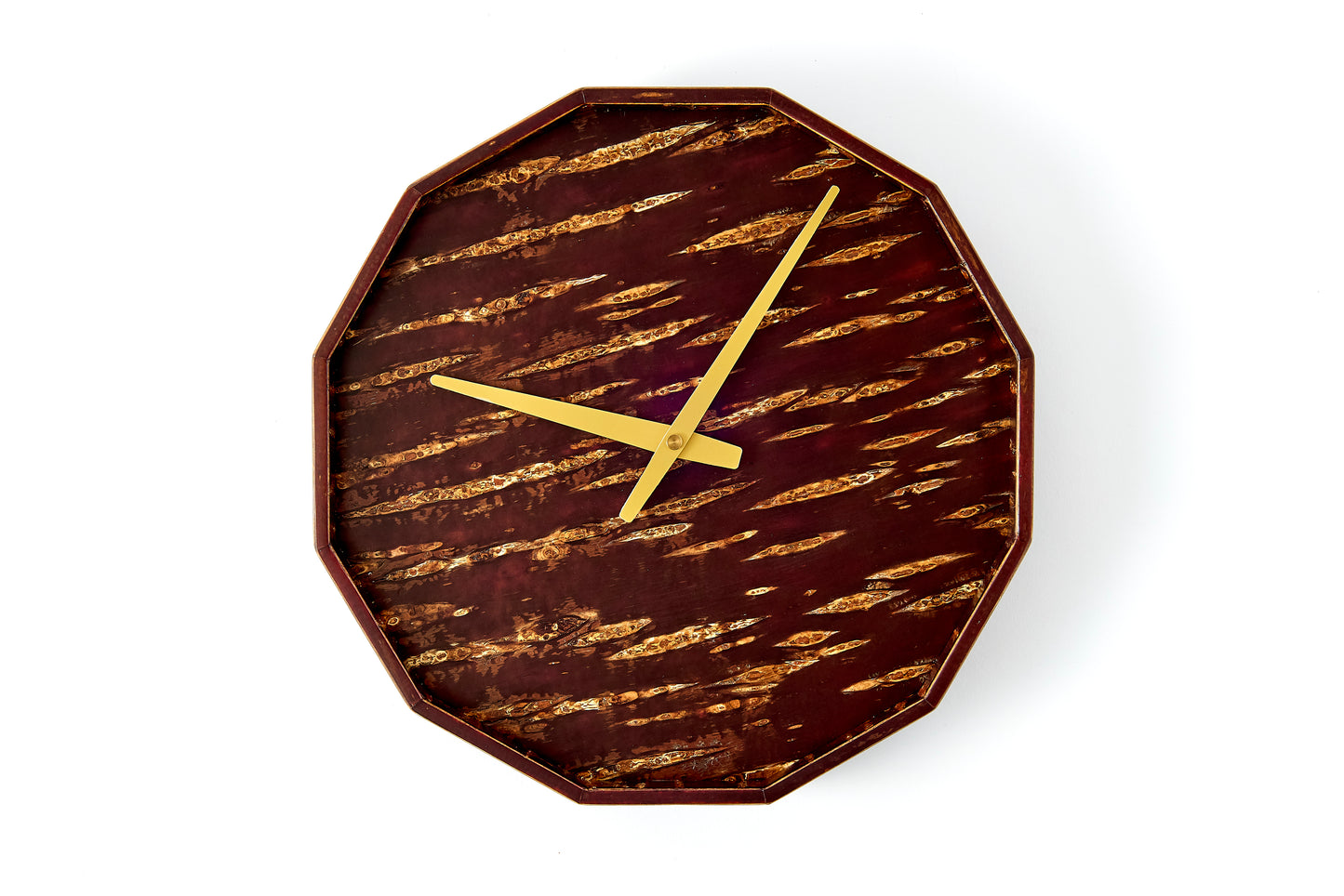 12-Sided Clock – Plain Cherry Bark