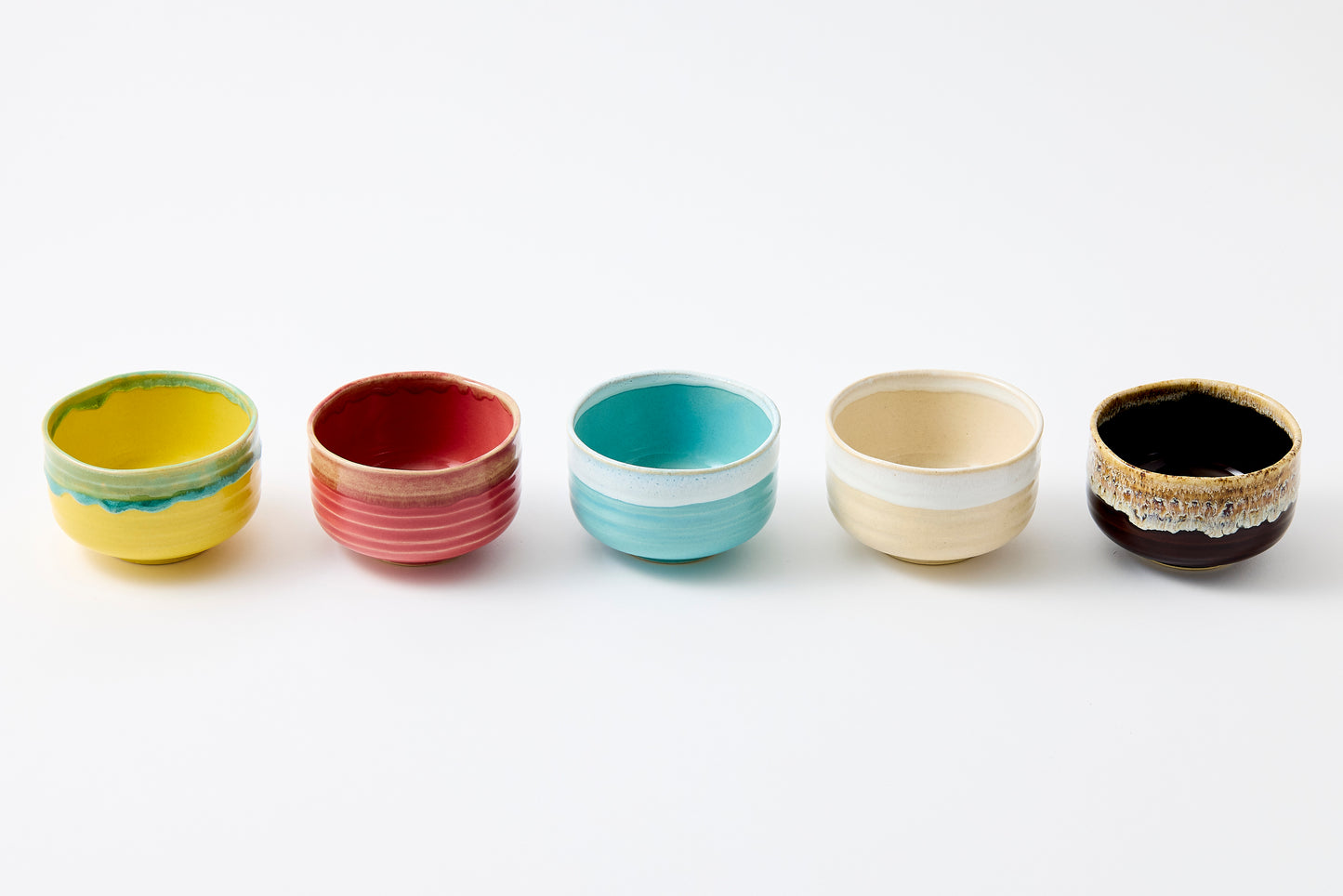 FD Blue Glaze and White Karatsu Drip Nodate Matcha Bowl Hasami Porcelain