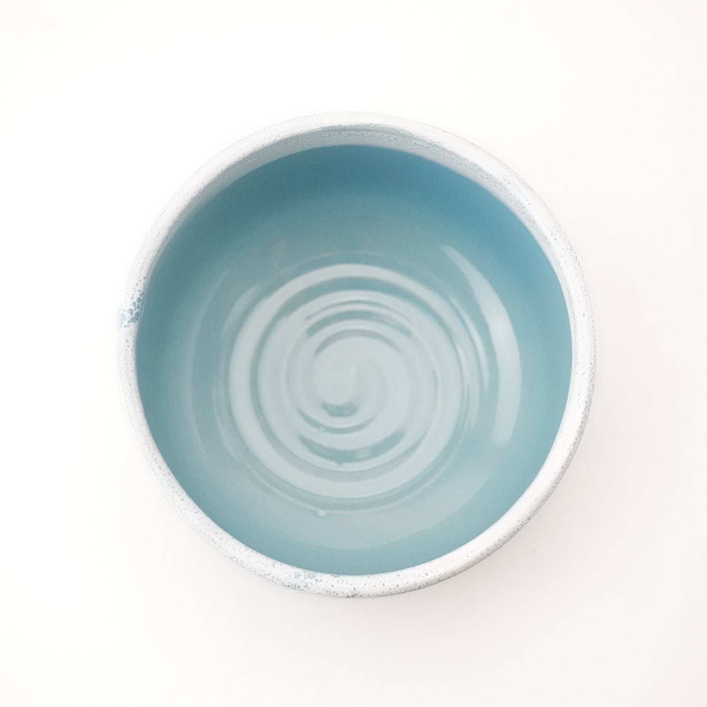 FD Blue Glaze and White Karatsu Drip Nodate Matcha Bowl Hasami Porcelain