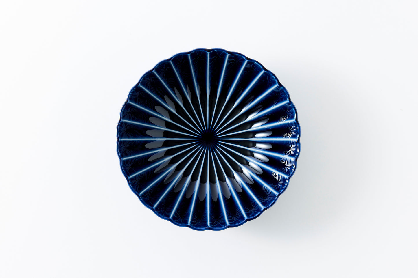 Deep Round Bowl Eggplant Navy Blue Large
