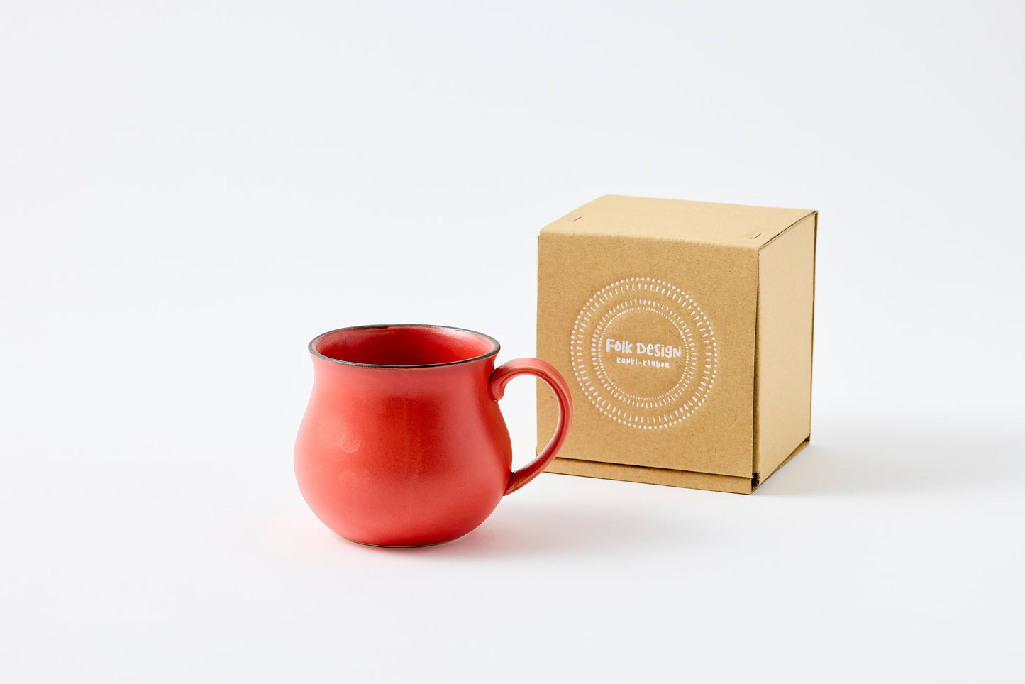 Rust Rim Matte Red Aroma Mug Hasami Porcelain