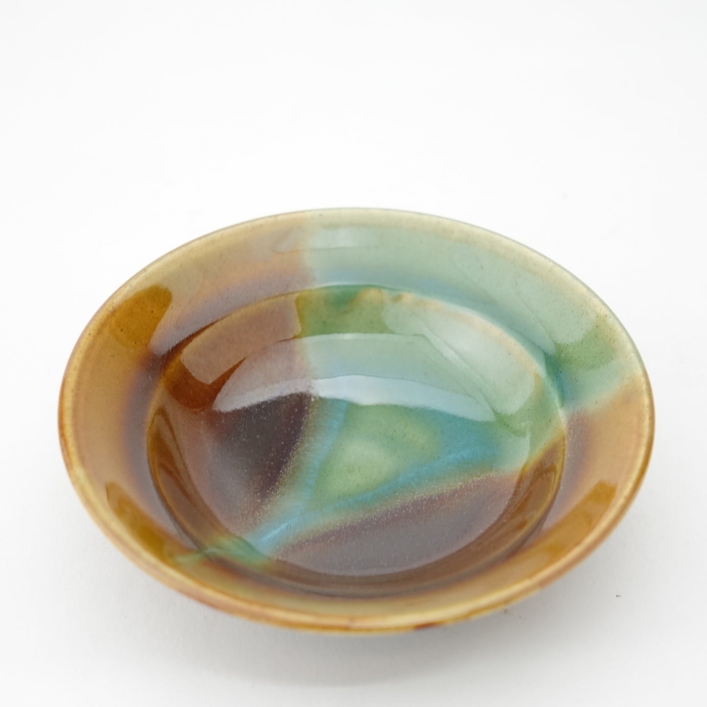 FD Amber Oribe Split Glaze Sencha Teacup & Saucer Hasami Porcelain