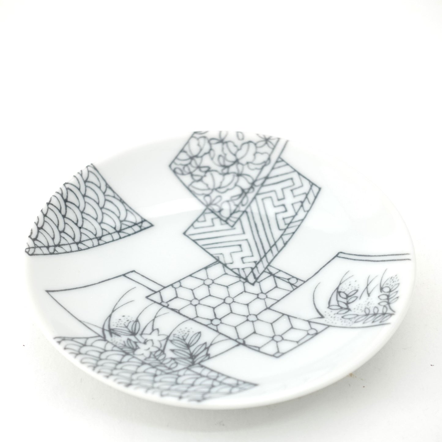 Ezoshi Motif Nabeshima Komon Small Plate Imari Porcelain