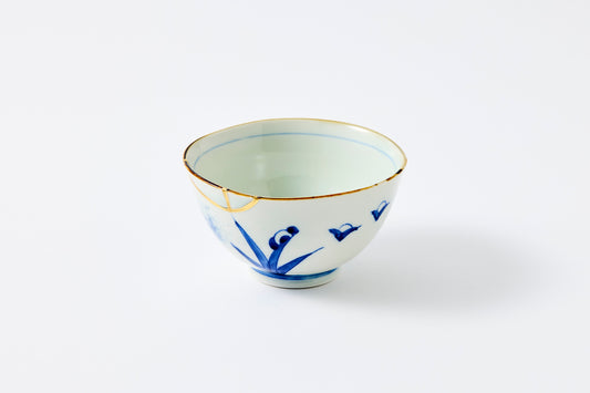 Gold Line Kosome Floral Garland Rice Bowl Imari Porcelain