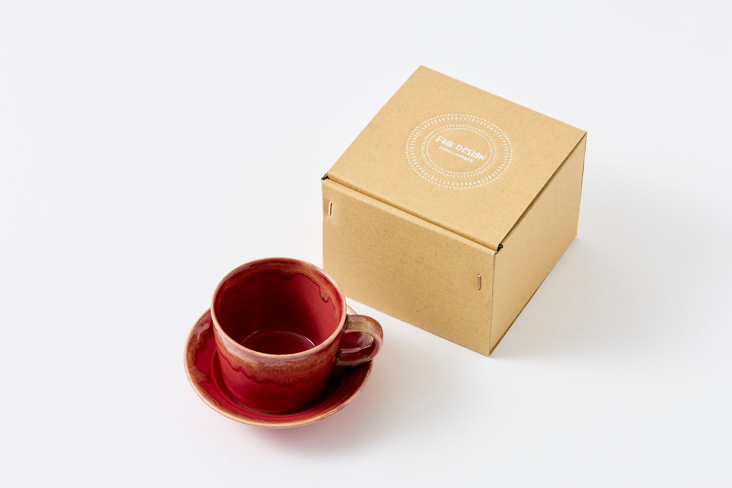 Edge Glaze Drip Cup & Saucer Hasami Porcelain