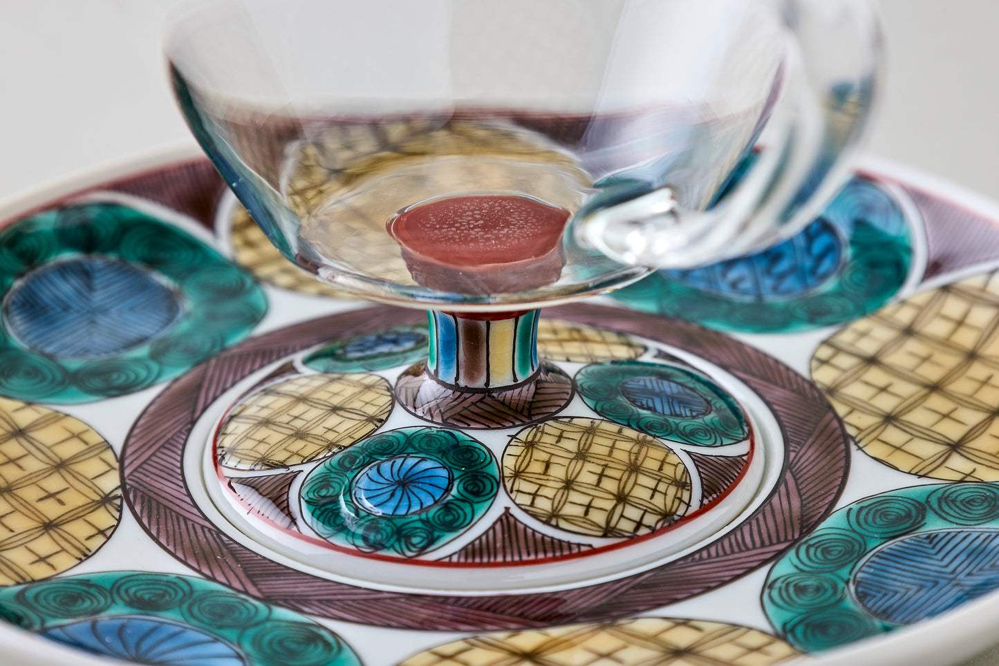 Coffee Cup & Saucer - Ko Kutani Circle Motif