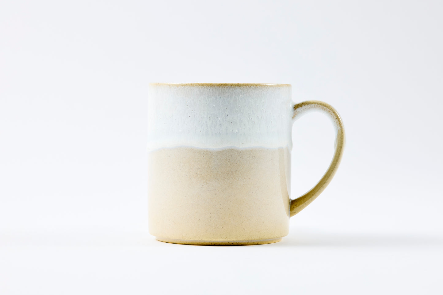 FD White Karatsu Drip Tall Mug Hasami Porcelain