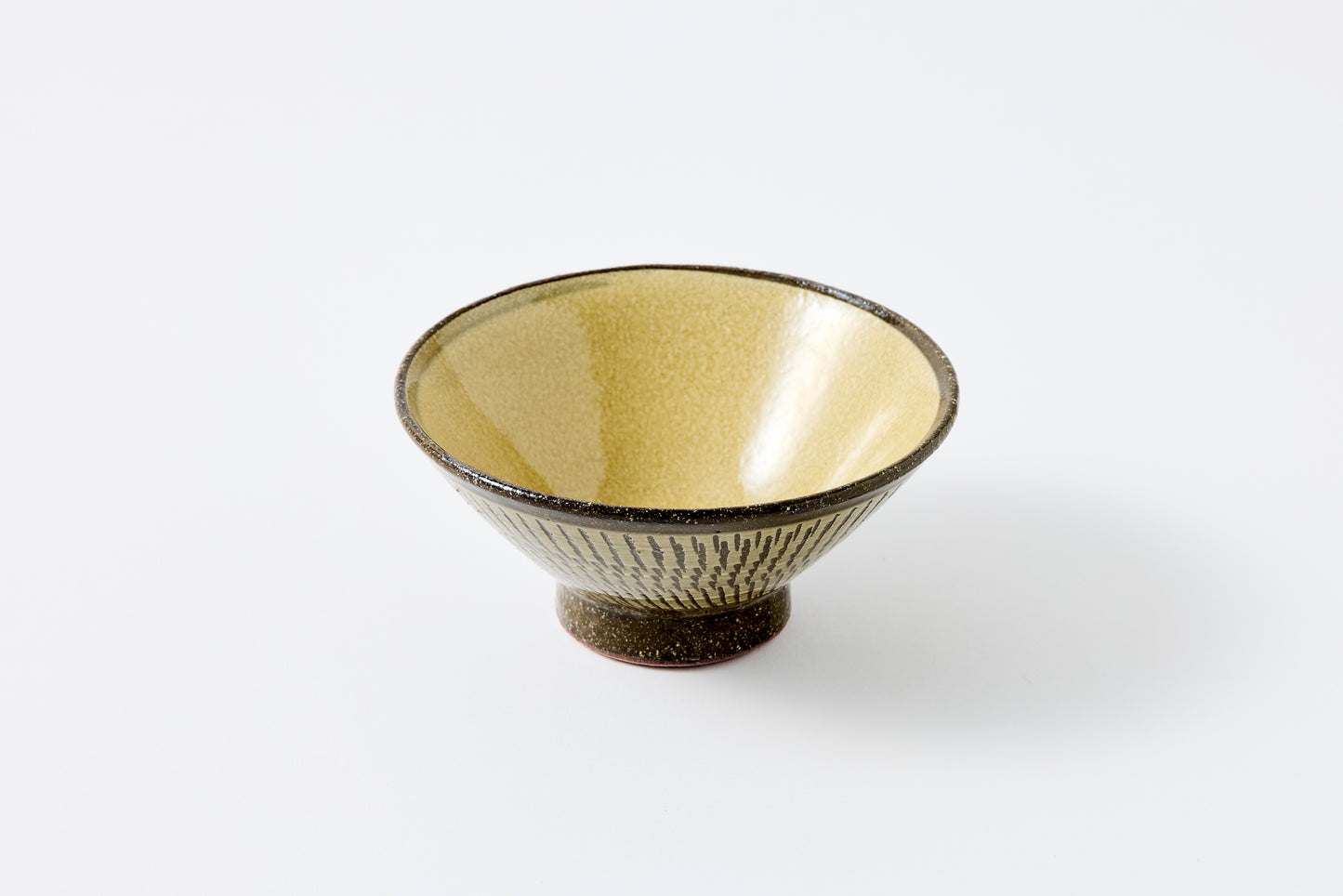 FD Yellow Glaze Tobikanna Rice Bowl Hasami Porcelain