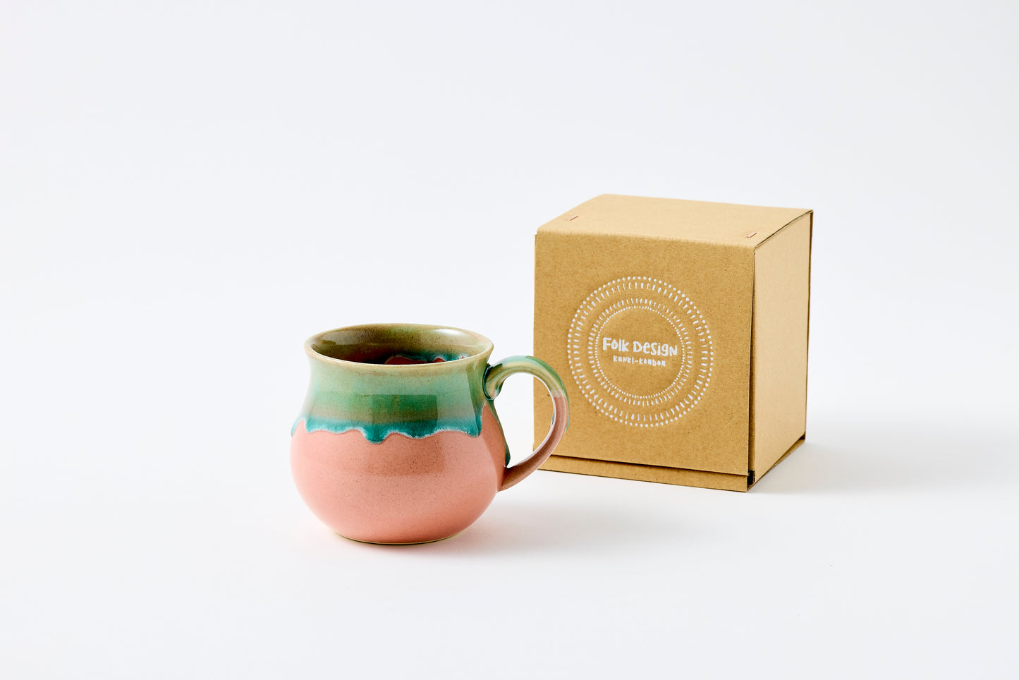 White Drip Glaze Pink Aroma Mug Hasami Porcelain