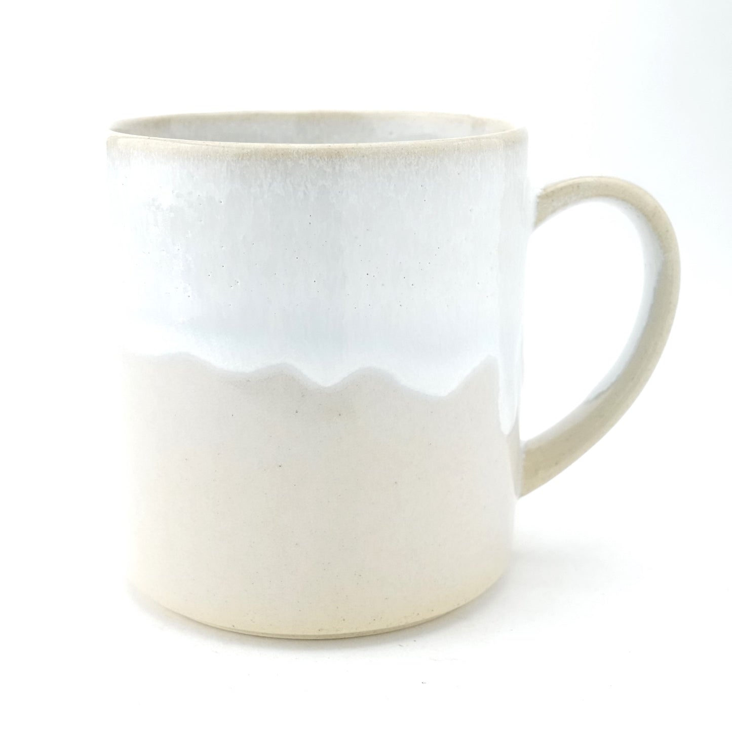 FD White Karatsu Drip Tall Mug Hasami Porcelain