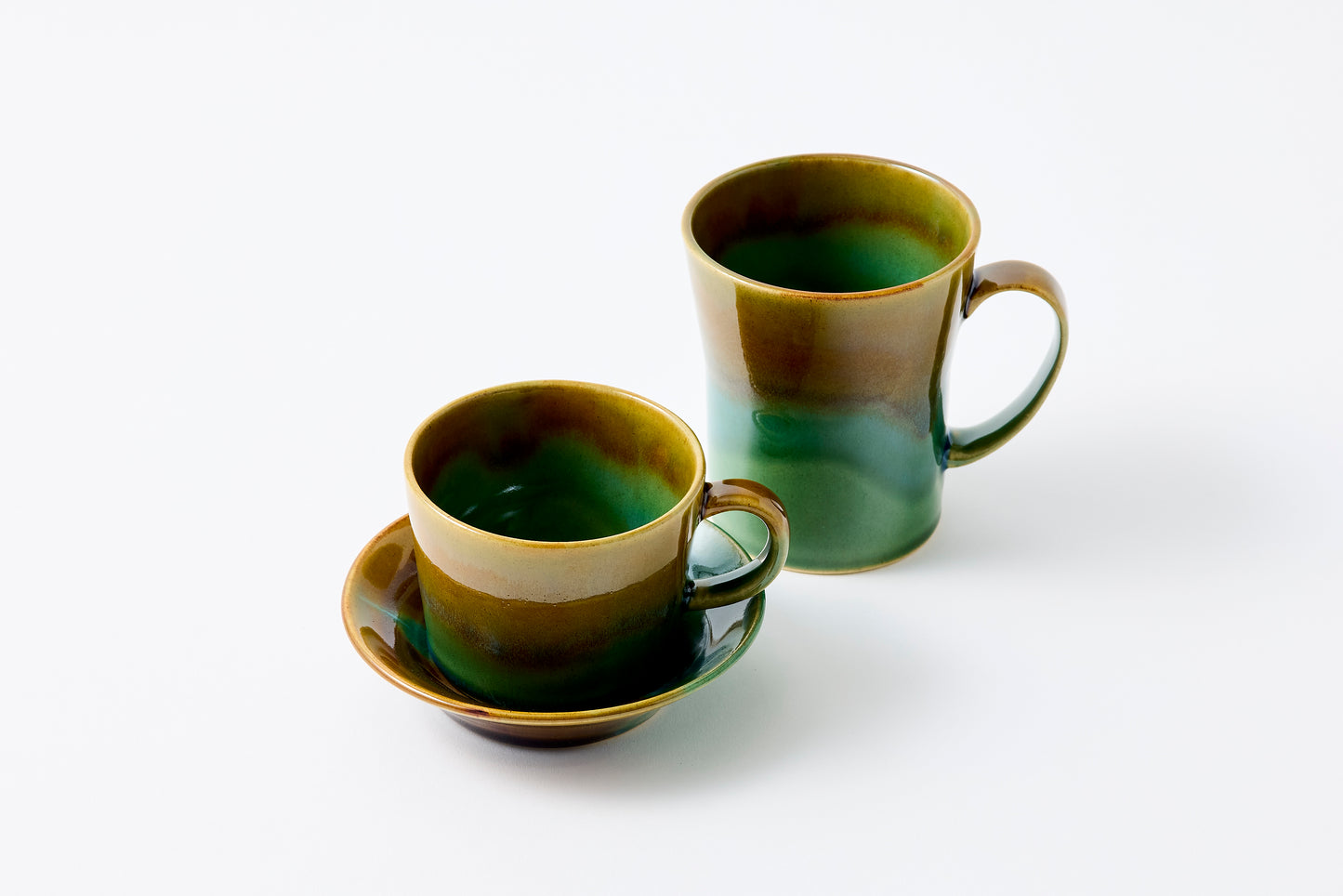 FD Oribe and Amber Split Glaze Mug Hasami Porcelain