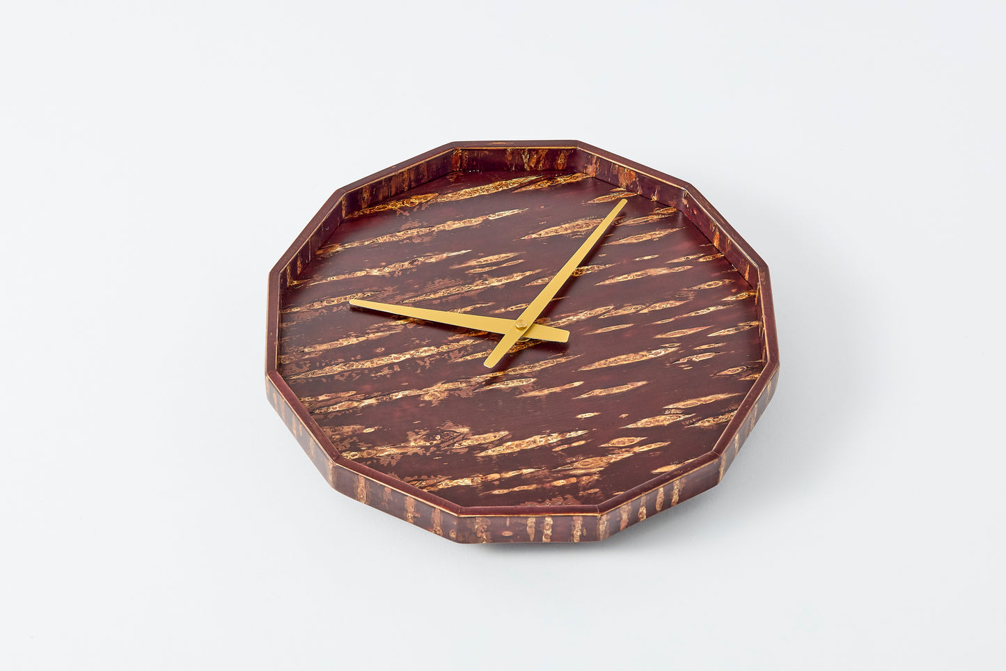 12-Sided Clock – Plain Cherry Bark