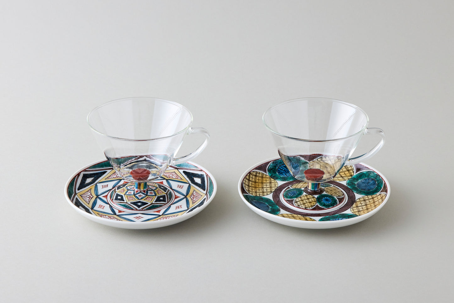 Coffee Cup & Saucer - Ko Kutani Circle Motif