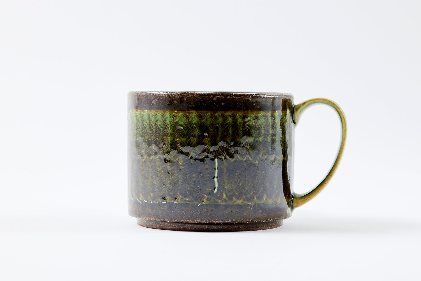 FD Green Glaze Bold Double Brush Stroke Mug Hasami Porcelain