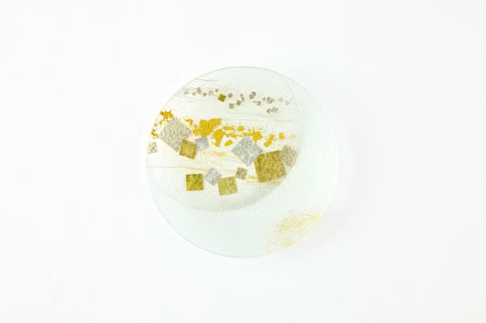 Kirihaku Glass – Twin Moons – Kirehaku Clear – Round Plate