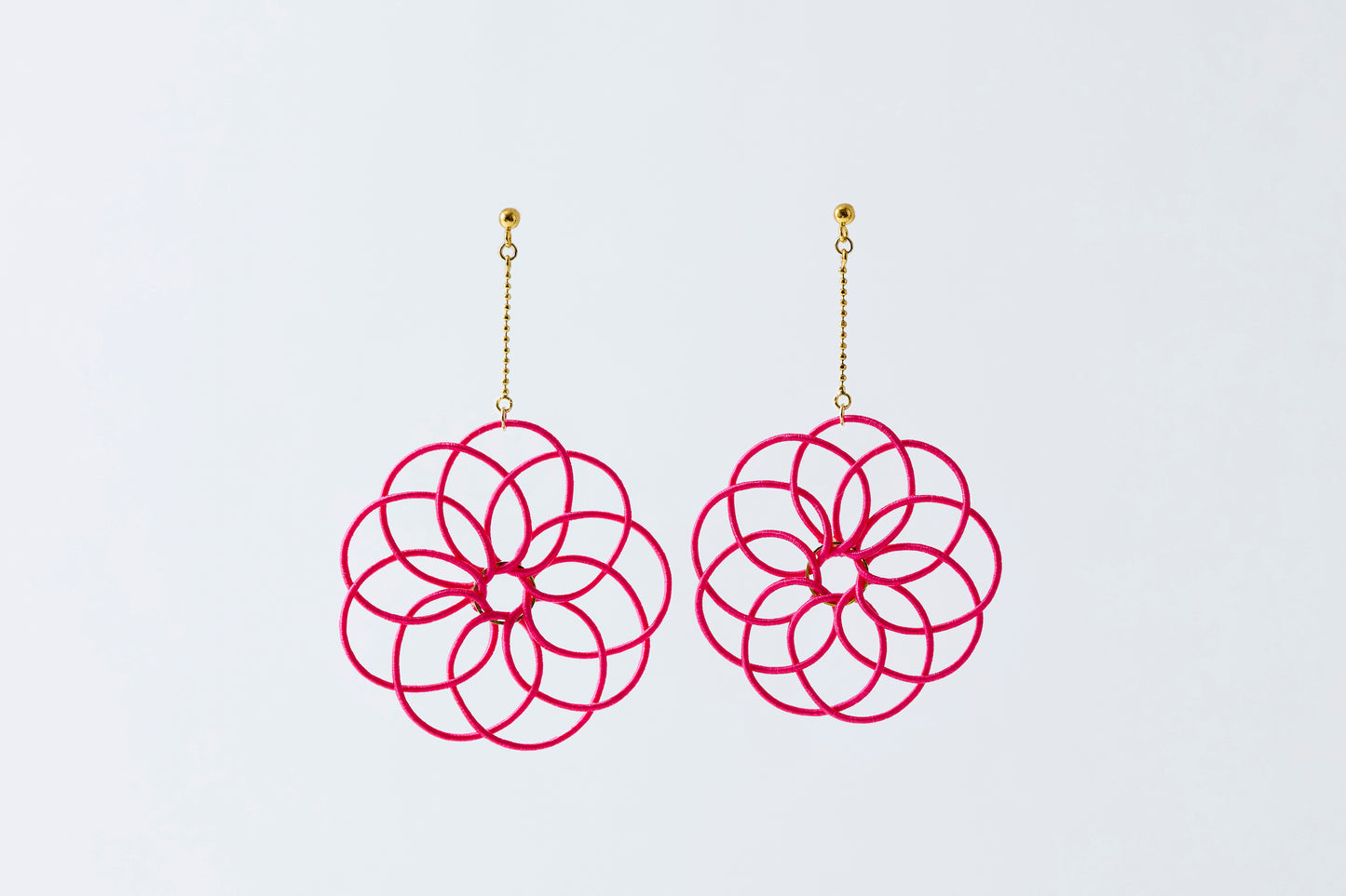 Hana Wind Chime | Non-Pierced Earrings (Resin) - Raspberry Red