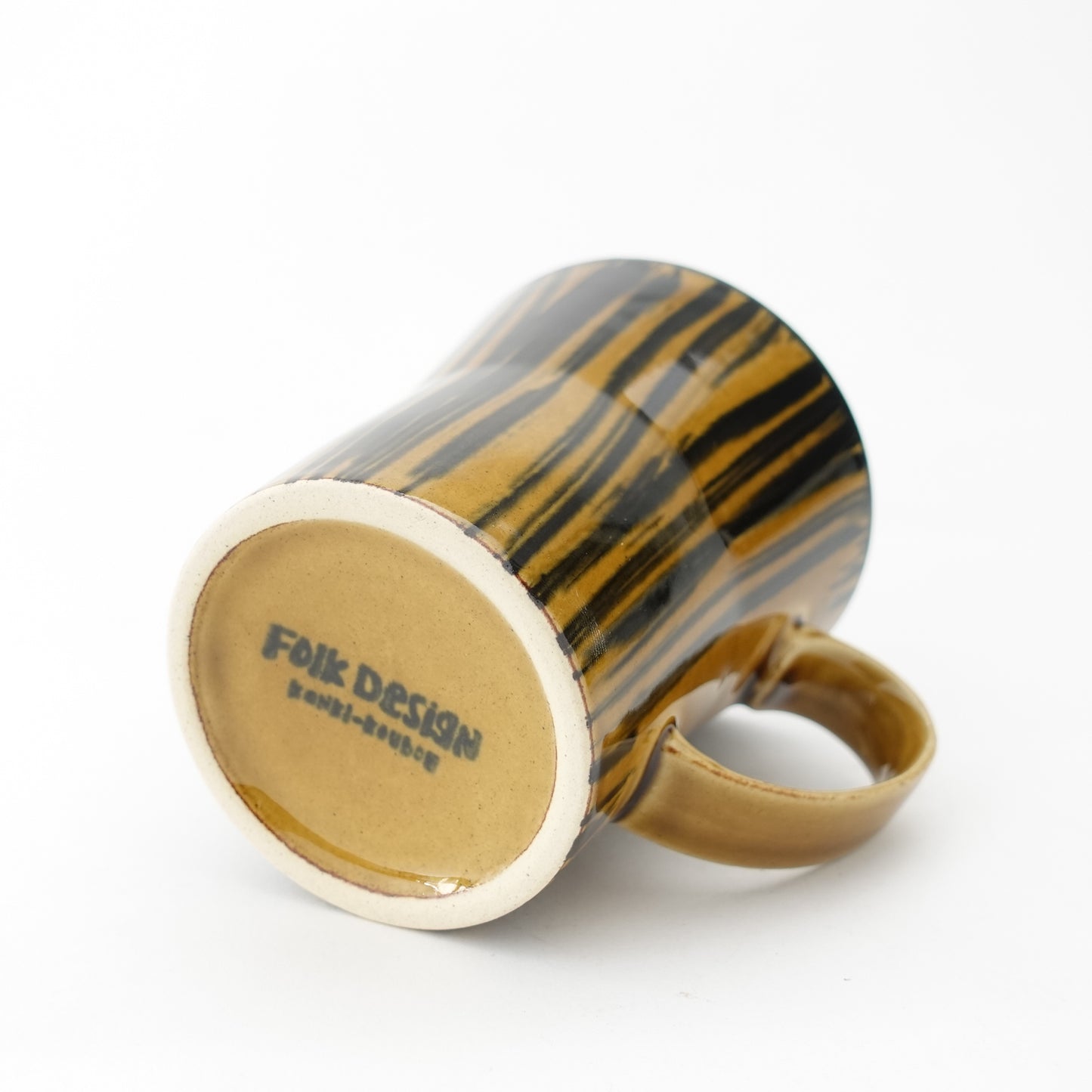 FD Striped Amber Glaze Mug Hasami Porcelain
