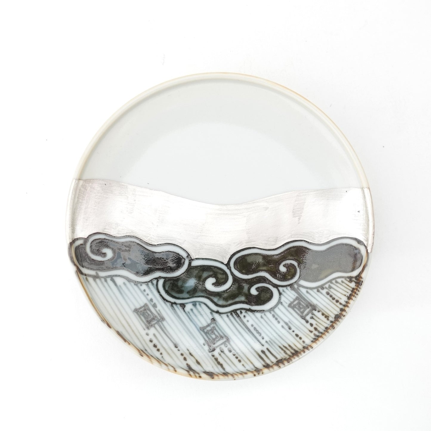 Silver-Accented Thunder Pattern 4-inch Plate Imari Porcelain