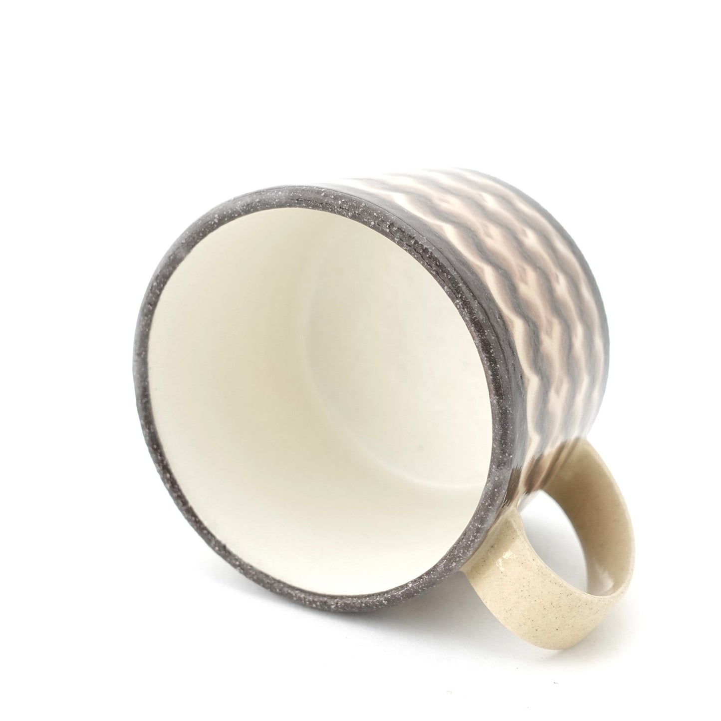 FD White Glaze Ripple Mug Hasami Porcelain