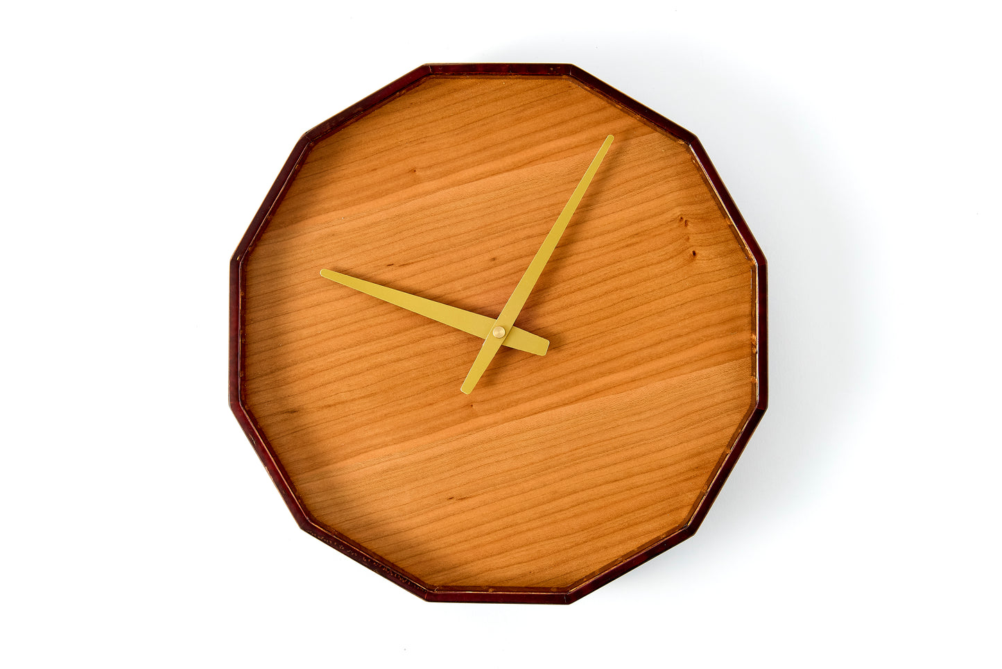 12-Sided Clock – Cherry Wood