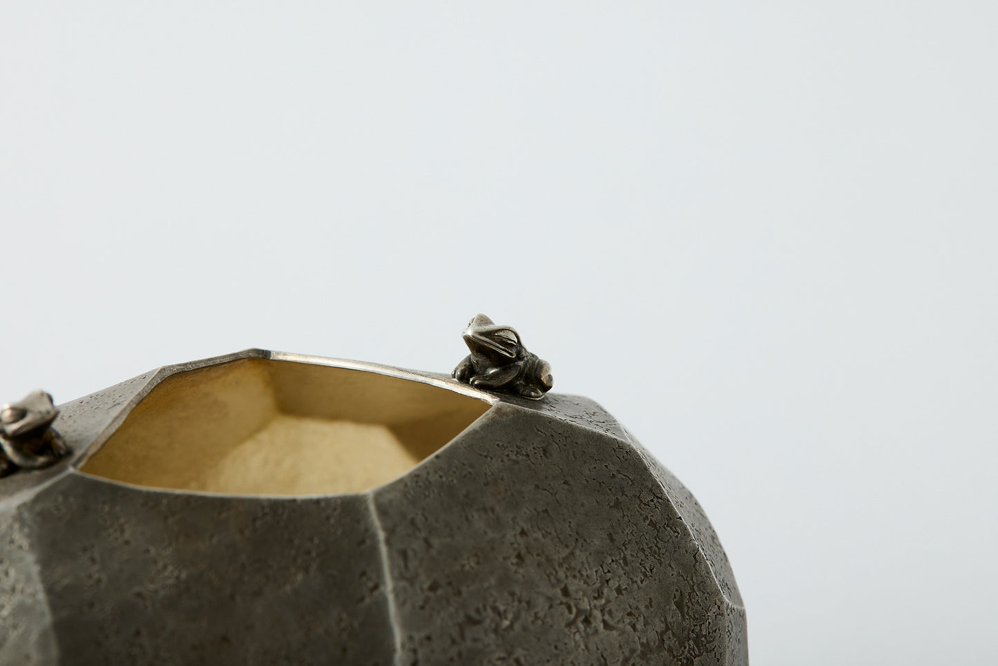 Pure Silver/Gold Bamboo-Shaped Sake Pitcher and Cup Set