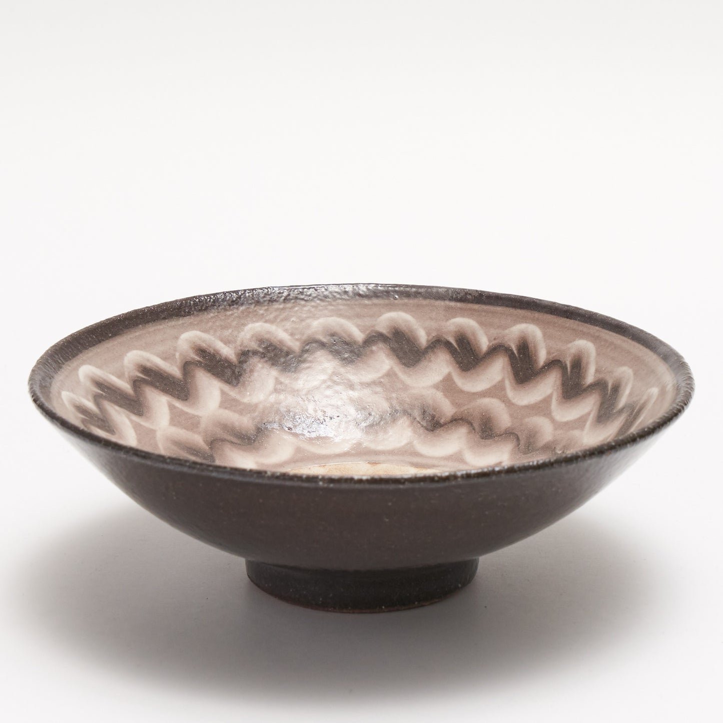 FD White Glaze Ripple Mehagi 5.5-inch Flat Bowl Hasami Porcelain
