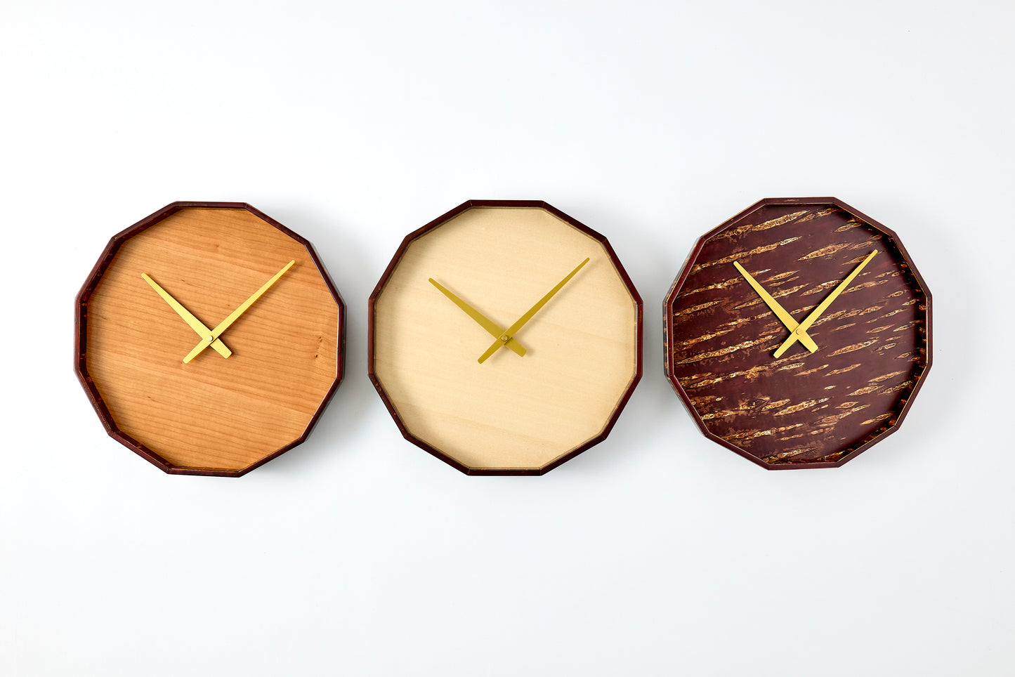 12-Sided Clock – Cherry Wood