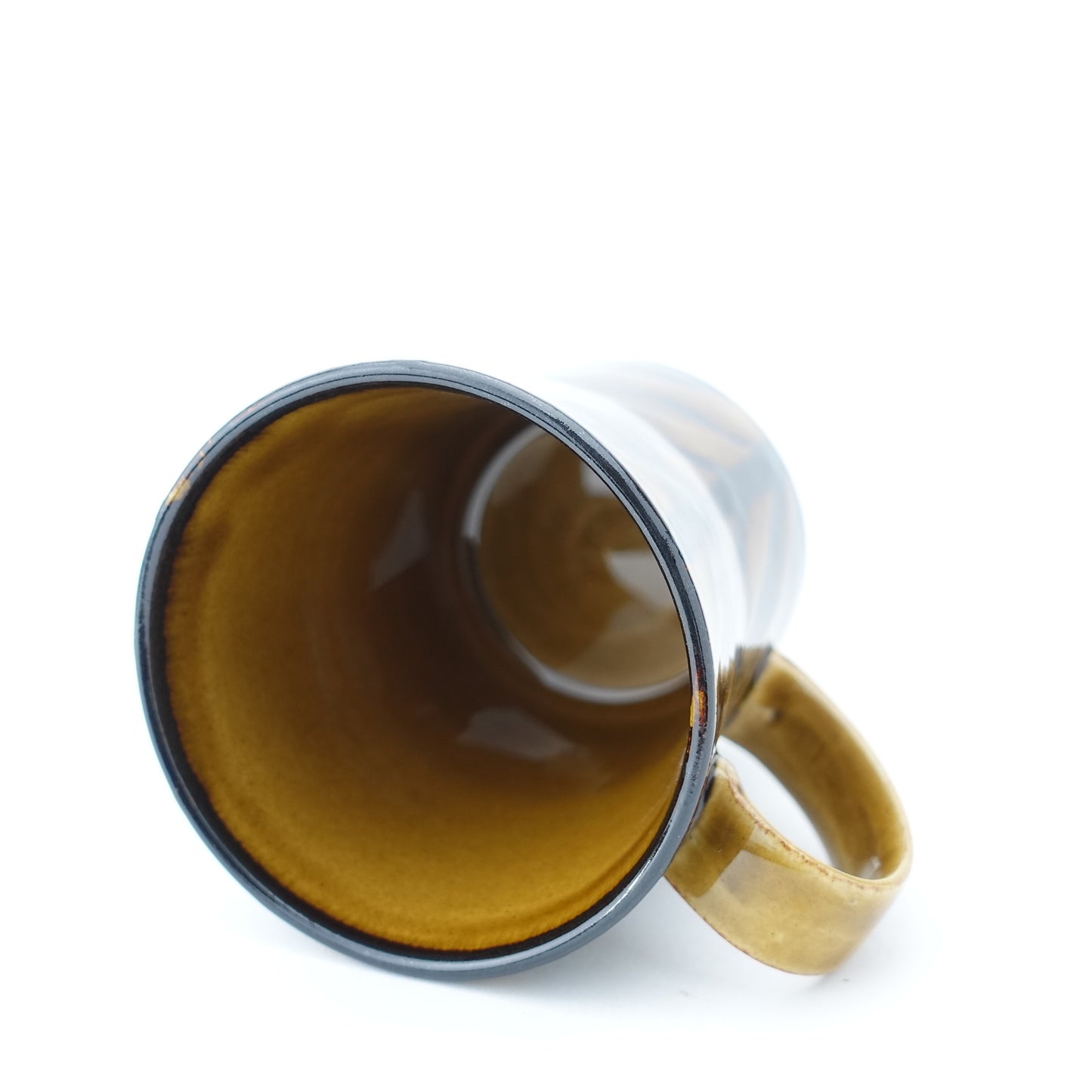 FD Arrow Feather Motif Amber Glaze Mug Hasami Porcelain