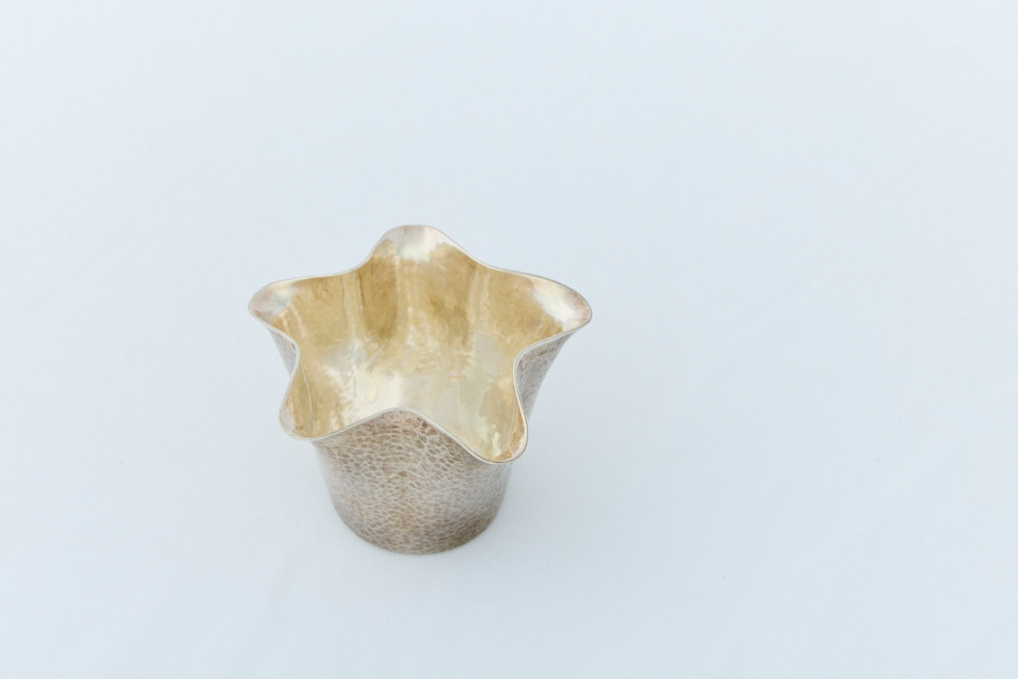 Silver Hammered Sake Pitcher and Cup Set