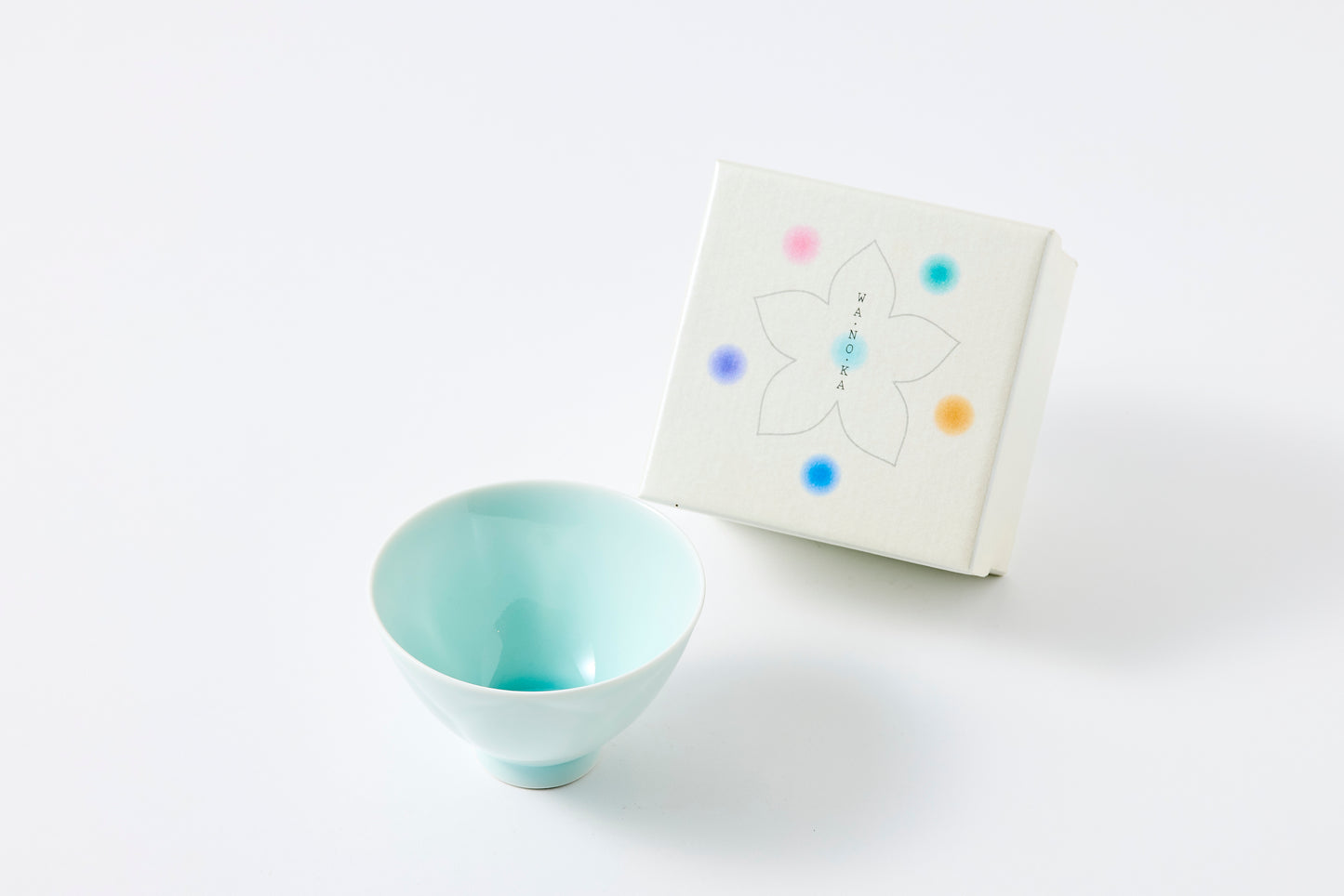WANOKA Flower-Shaped Teacup Celadon Arita Porcelain