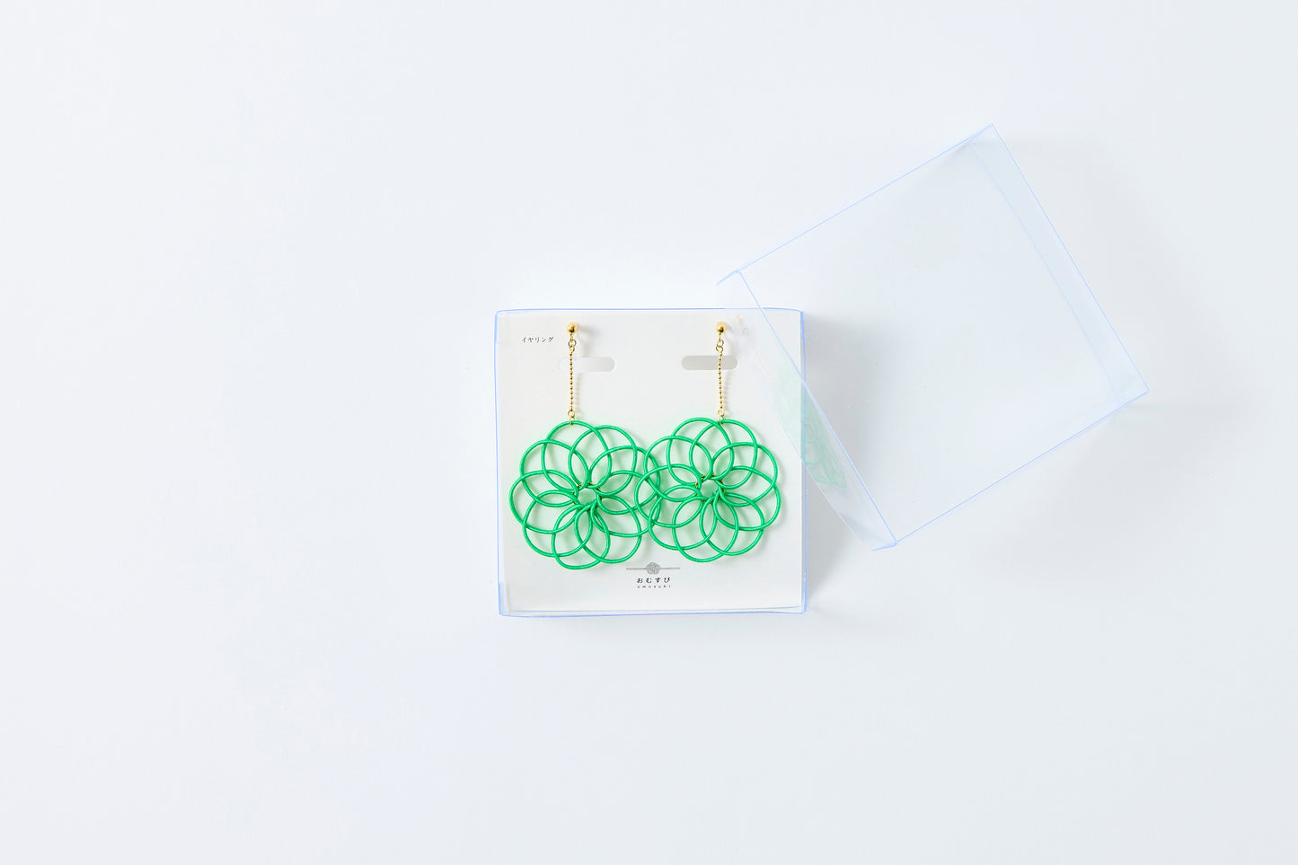 Hana Wind Chime | Non-Pierced Earrings (Resin) - Fresh Leaf Green