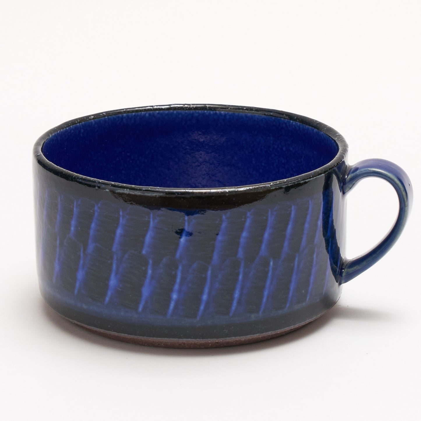 FD Blue Glaze Brush Soup Mug Hasami Porcelain