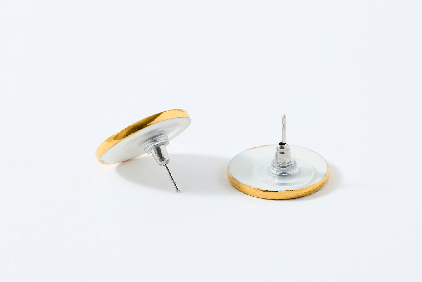 Hand-Painted Round Tile Grid Earrings