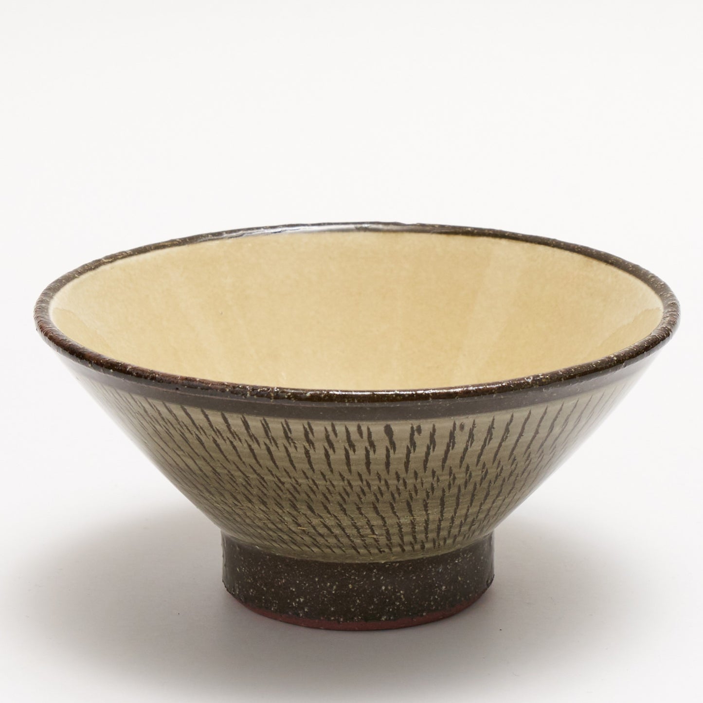 FD Yellow Glaze Tobikanna Rice Bowl Hasami Porcelain