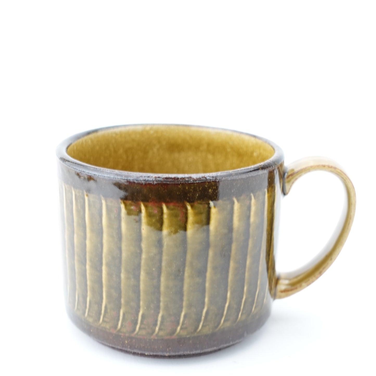 FD Amber Glaze Brush Stroke Lidded Mug Hasami Porcelain