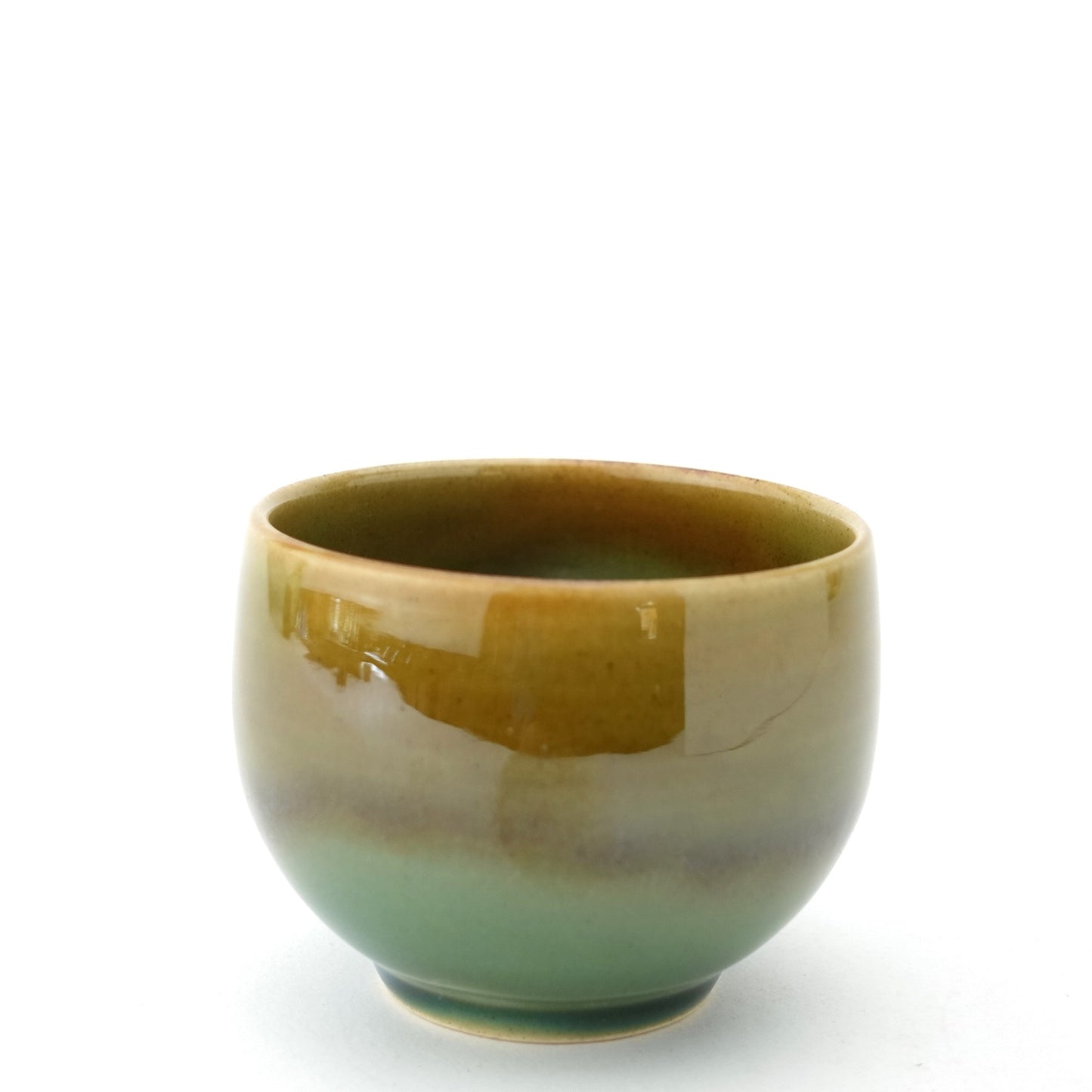 FD Amber Oribe Split Glaze Sencha Teacup & Saucer Hasami Porcelain