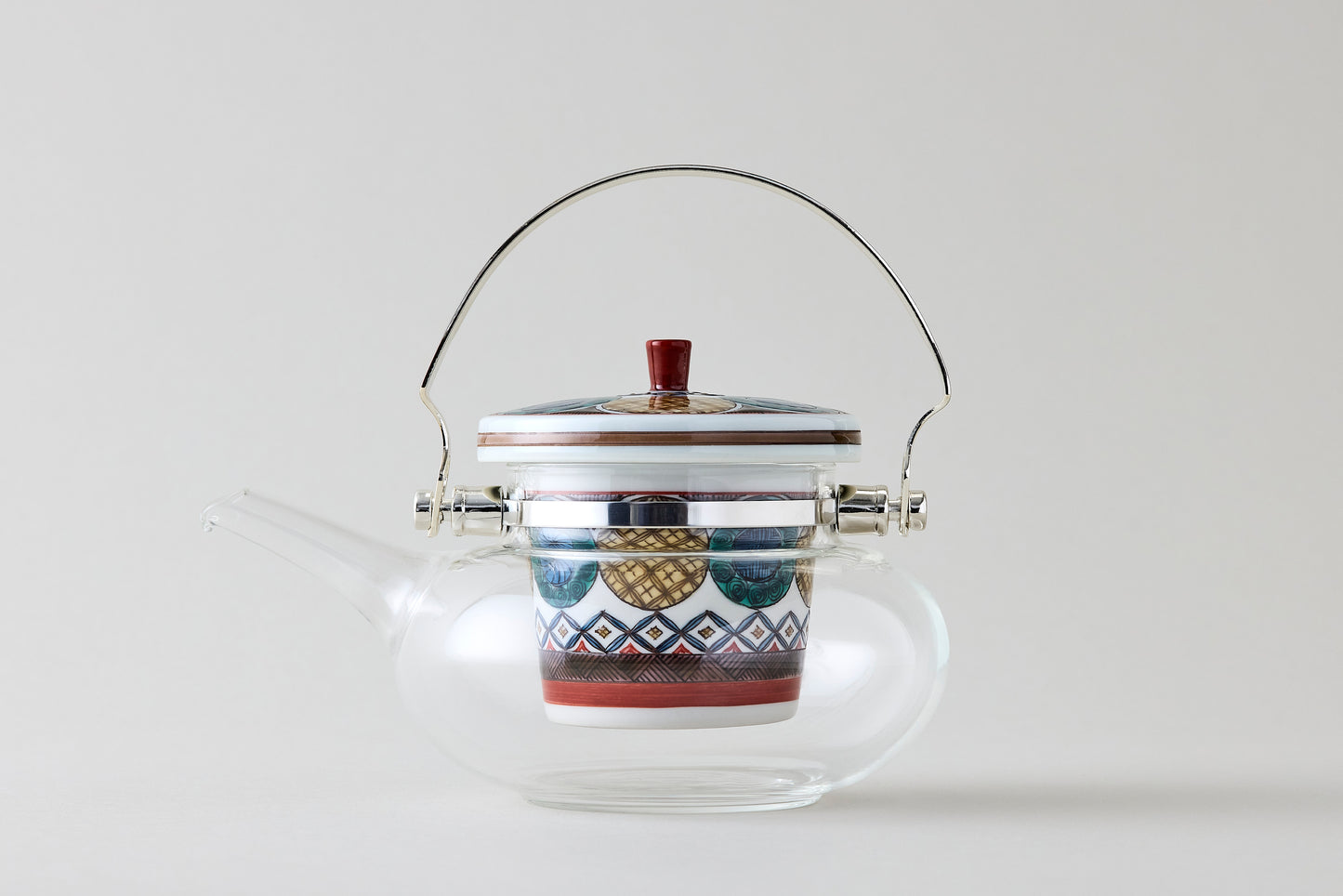 Kutani Glass Teapot - Ko-Kutani Circle Motif