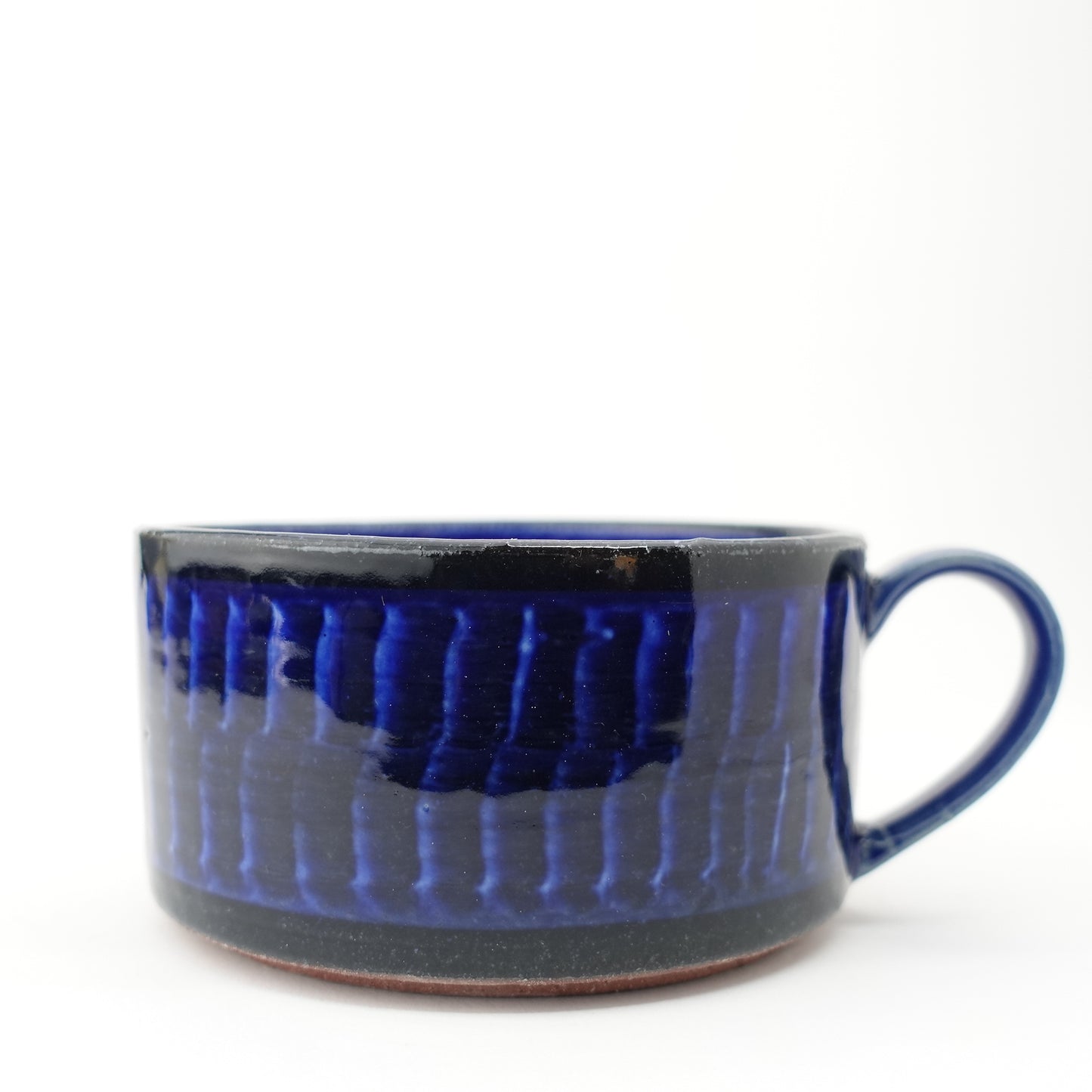 FD Blue Glaze Brush Soup Mug Hasami Porcelain